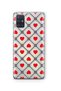 Samsung Galaxy M31S Compatible Retro Red Heart Pattern Transparent Phone Case