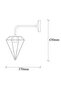 Diamond Geometric Wire Headboard Metal Single Sconce Gold Plated, Modern Decorative Wall Lamp Elmas-6304 - 5
