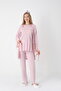 Women's Powder Lace Detailed Long Sleeve Special Design Maternity Pajama Set - 7