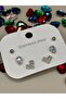 Steel Silver Color Stone Drop Combination Earrings