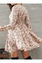 Dressify Women's Fashion Women's Long Sleeve Lace V-Neck Mini Patterned Single Jersey Dress - 5