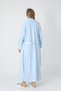 Blue Shawl Collar Jacquard Full Length Winter Long Sleeve Special Design Maternity Nightgown Nightgown Set of 2 - 5
