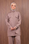 Women's Scuba Fabric Pants Button Detailed Hijab Suit 1122 - 5