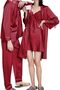 Silk Satin Couples Pajama Set, Sexy Nightdress Nightgown Robe MG07