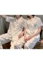 Couple Matching Satin Pajama Set - Long Sleeve Top & Pants (MG08) - 6