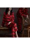 Plaid Pajama Set MG11 Unisex Long Sleeve with Pockets - 4
