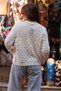 White Color Button Detailed Floral Embroidered Cardigan - 3