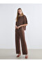 Lcw Vision Brown Crew Neck Women's Suede T-Shirt - 2