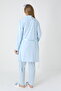 Women's Blue Shawl Collar Special Design Winter Maternity Dressing Gown Pajama Set 3-Piece Set - 6