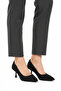 Black Suede Women's Thin Short Heeled Evening Dress Shoes 695033 Z - 3
