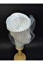 Bridal Elegant Fascinator Hat Crystal Embroidered Veil Wedding Hair Accessory - 2