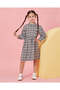 Girls Black And White Checkered Yarn Dyed Check Dress - 2