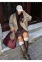 Laura Knitted Detail Large Size Hand and Shoulder Women's Bag - 7