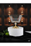 Paşabahçe Metal Footed Glass Large Size Salad-Serving - Presentation Bowl with Gold Details - 2