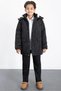 Boy's Lined Fur Detachable K Hooded Children's Coat