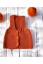 Baby Hand Knitted Vest Orange Glitter Thread 0-9 Months
