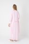 Women's Pink Special Lace Detailed Full Length Design Winter Long Sleeve Maternity Dressing Gown Nightgown Set - 9