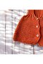 Baby Hand Knitted Vest Orange Glitter Thread 0-9 Months - 2