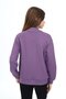 Purple Girl's Mock Neck Zippered Pockets Off Shoulder Embroidery Printed Knitted Cardigan - 4