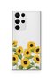 Samsung Galaxy S22 Ultra Compatible Sunflowers Patterned Transparent Phone Case