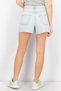 Women Wash Five Pocket Ripped Denim Shorts, Blue - 4