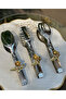3-Piece Bud-Flower Tongs Set Salad & Pasta & Pastry Serving Presentation Food Tongs Silver