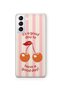 Samsung Galaxy S22 Compatible Cherry Pattern Transparent Phone Case