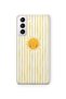 Samsung Galaxy S22 Compatible Yellow Striped Sun Pattern Transparent Phone Case