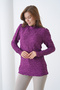 Women's Half Turtleneck Long Sleeve Self Textured Stylish Blouse Suitable for Sports Hijab