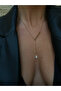 Stainless Steel Pearl Detail Minimal Necklace