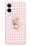 Samsung Galaxy S25 Edge Compatible Floral Rabbit Pattern Transparent Phone Case