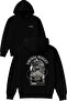 Vırtual Realıty Design Printed Oversized Black Hooded Sweatshirt