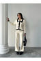 Women's Collar Detailed Top and Bottom Stylish Knitwear Set - Ecru - 2