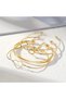 Gold Color 4-Piece Women's Bracelet Set – Elegant Heart and Hoop Design Combination Jewelry 0336 - 5