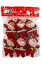 Christmas Decorations Santa Claus Set of 6 Large 6 cm Red