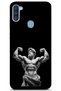 Samsung Galaxy A11 / M11 Compatible Transparent Phone Case with Ancient Sculpture Muscular God Pattern