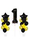 İstoç Yellow Gold Foil Balloon Number Birthday Set Age 1