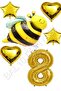 Bee Character Star Heart Foil Balloon Party Set Age 8