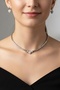 Set of 2 Necklace and Earrings with Steel Heart Clip and Snake Chain - 2