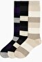 3 Pieces of Striped and Colorful Knee-Length Socks