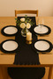 Ruffled Black Placemat and Runner Set, 100% Cotton Black 4+1 American Table Setting Set, Ruffled Presentation Set - 3
