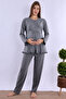 Effortt Maternity Pajamas Set with Smoked Dressing Gown - 5