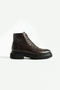 Men's Genuine Leather Eva Sole Lace-Up Waterproof Thick Sole Brown Boots - 4