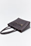 Bitter Brown D41 Large Capacity Women's Shoulder Bag with Zipper Closure and Front Pocket Detail for Daily Use, Work, and School - 5