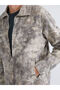 Xside Gray Comfortable Fit Long Sleeve Gabardine Men's Shirt Jacket - 3