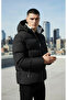Men's Coat Black Winter Coat Water and Cold Resistant Fur Collar Puffer Coat Coat Hooded Coat - 3