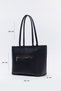 Black D41 Large Volume Daily, Work and School Women's Shoulder Bag with Zipper Closure and Front Pocket Detail - 2