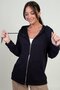 Women's Hooded Kangaroo Pocket Front Zipper Cardigan - 3