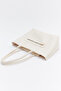 Cream D41 Large Volume Women's Shoulder Bag for Daily Use, Work, and School with Zipper Closure and Front Pocket Detail - 5