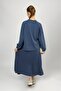Women's Soft Textured Modal Skirt Set Indigo - 6